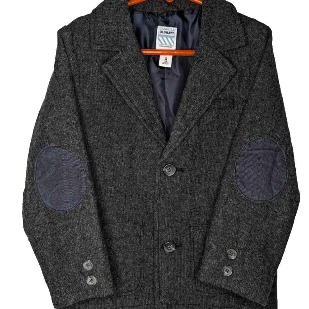 Old Navy Gray Pea Coat with Structured Shoulders 5T